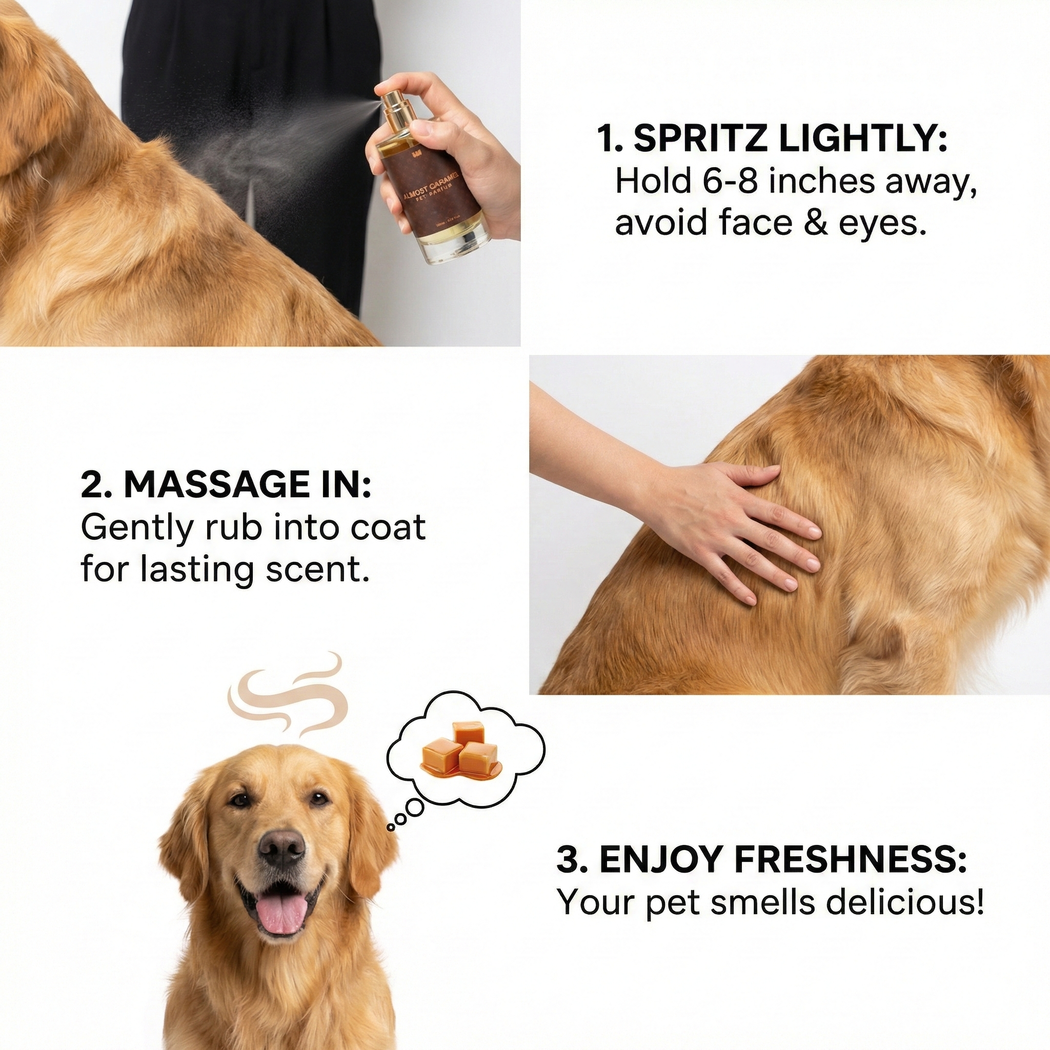 Waggleo Almost Caramel Pet Perfume – Long-Lasting Sweet Deodorizer for Dogs & Cats